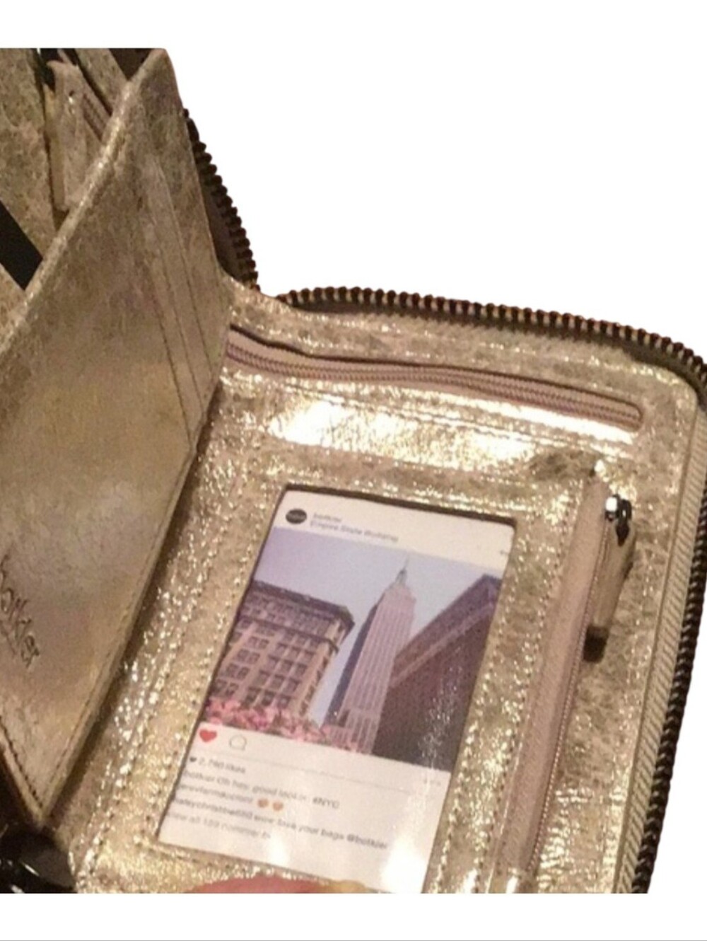 Botkier Metallic Gold Zip Wallet No Callouts EUC - Picture 4 of 4